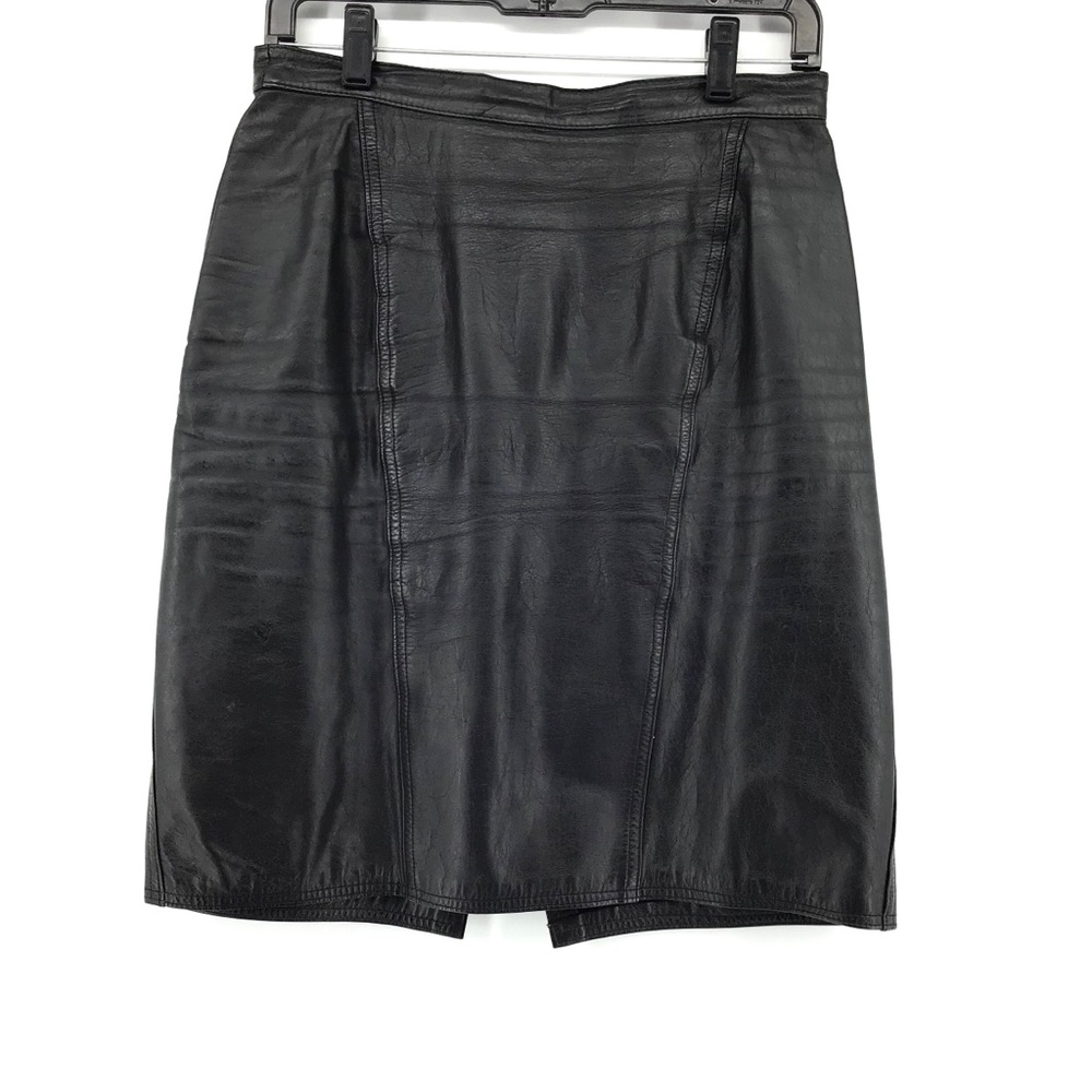 Vintage High Waist Soft Leather Skirt